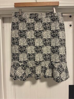 Black & White Check Ruffle Hem Women's Skirt